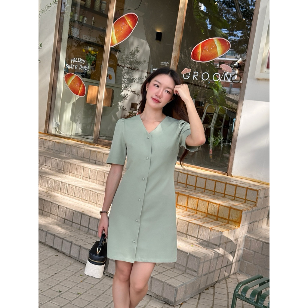 LULU BLOSSOMS - Janine Dress (Color: Matcha)