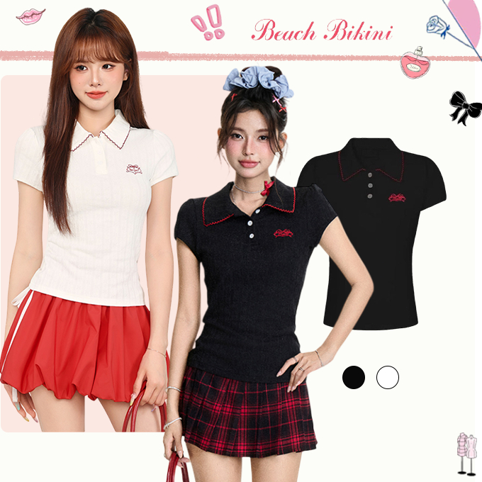 💗ส่งไวจากไทย💗เสื้อยืดคอกลมแขนสั้นทรงตรงสไตล์เกาหลีสำหรับผู้หญิงในช่วงฤดูร้อน แฟชั่น สำหรับผู้หญิง