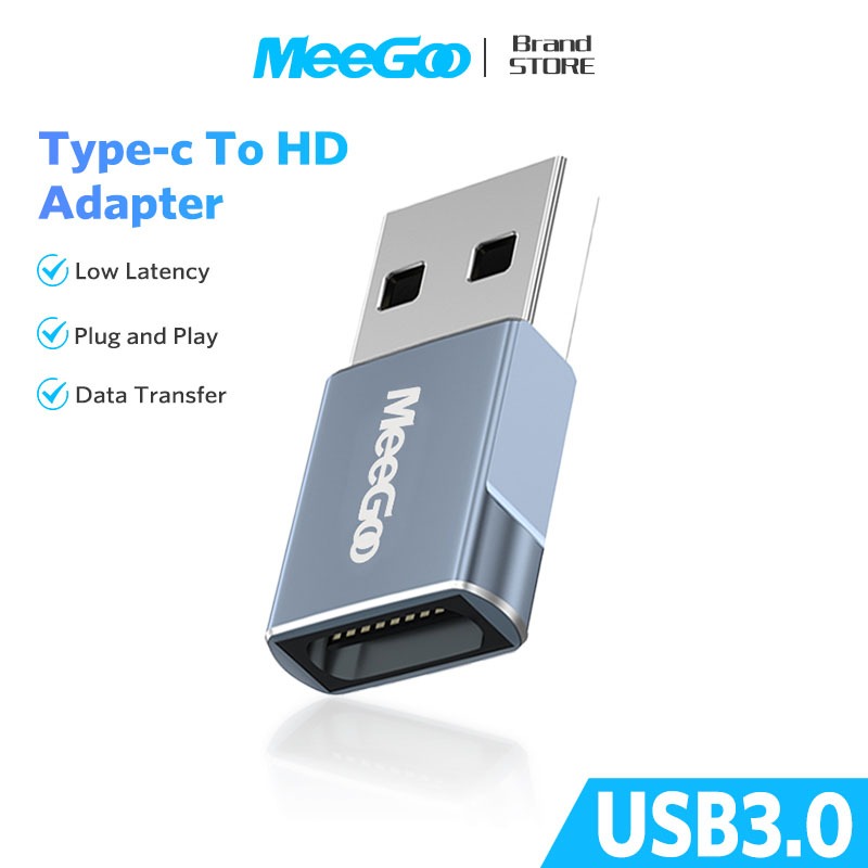MEEGOO หัวแปลง OTG อะแดปเตอร์แปลง3A100W Type-Cตัวเมียเป็นUSB3.0ตัวผู้ รองรับการชาร์จ＋โอนข้อมูล