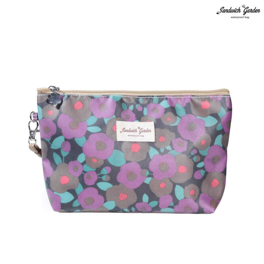 [ใหม่! ผ้าเคลือบกันน้ำแบบด้าน นิ่มแต่เป็นทรง] กระเป๋าใส่เครื่องสำอางค์ แบรนด์ Sandwich Garden