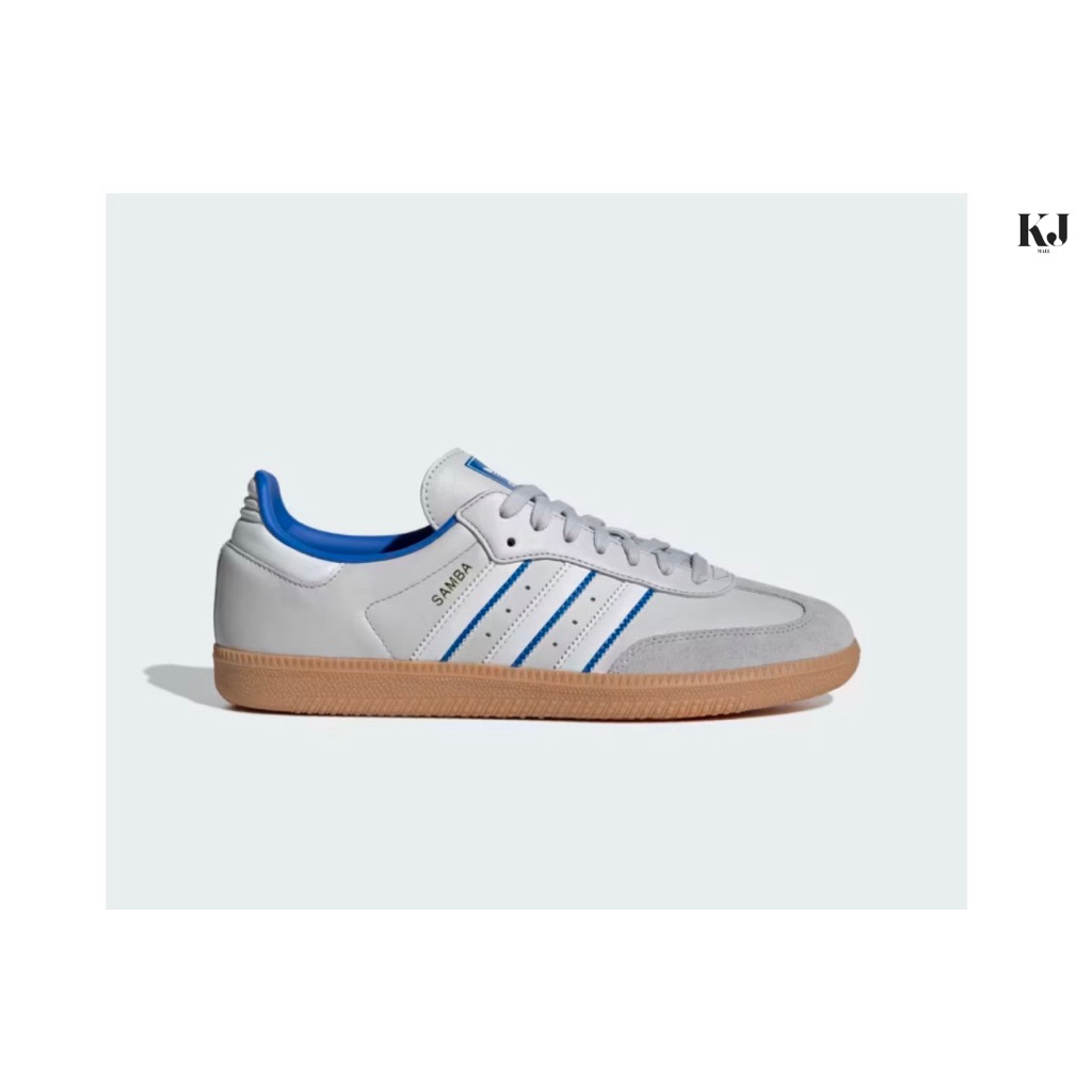 รองเท้า Adidas SAMBA OG สี Grey One/Crystal White/Blue🔵#ID1478 👟👟