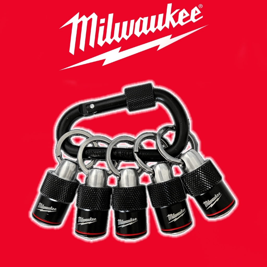 MILWAUKEE 48-32-4536 ที่เสียบดอกไขควง Quick Release Bit Holder w/ Carabiner 5PK