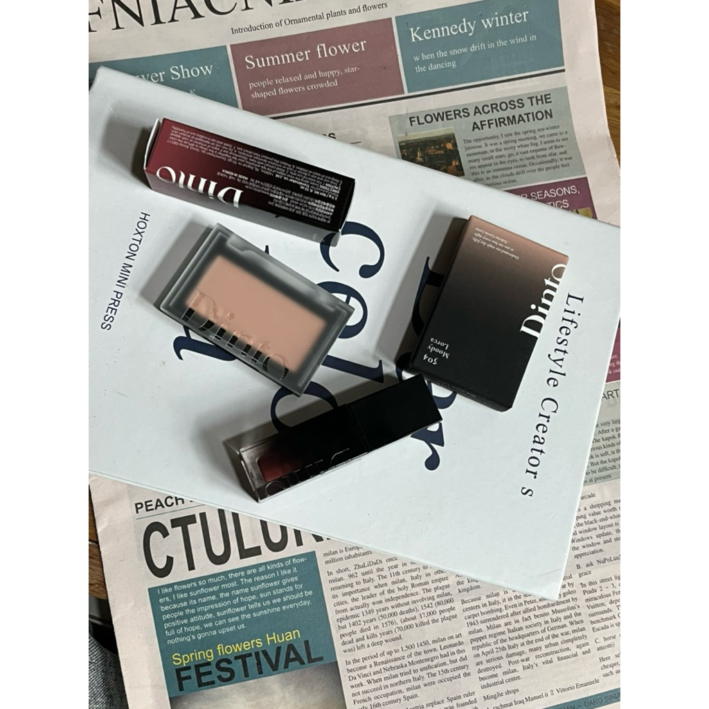Dinto Lip tint 204 and Blush on 504🌷แท้✨💕 ฟรีกล่อง