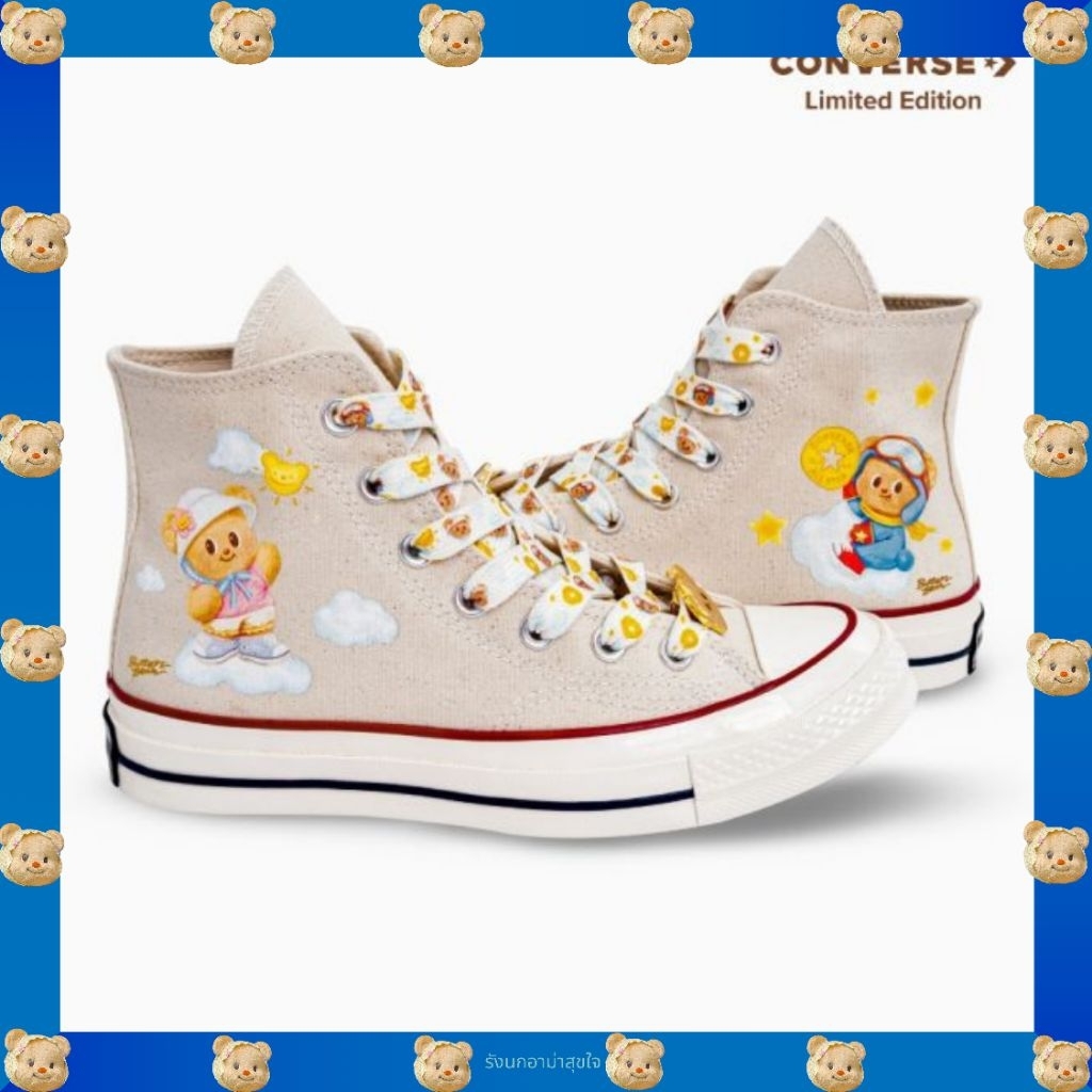 Butterbear พร้อมส่ง📦 Butterbear × Converse รองเท้า CHUCK 70 BUTTERBEAR HI CREAMของแท้💯จากshop