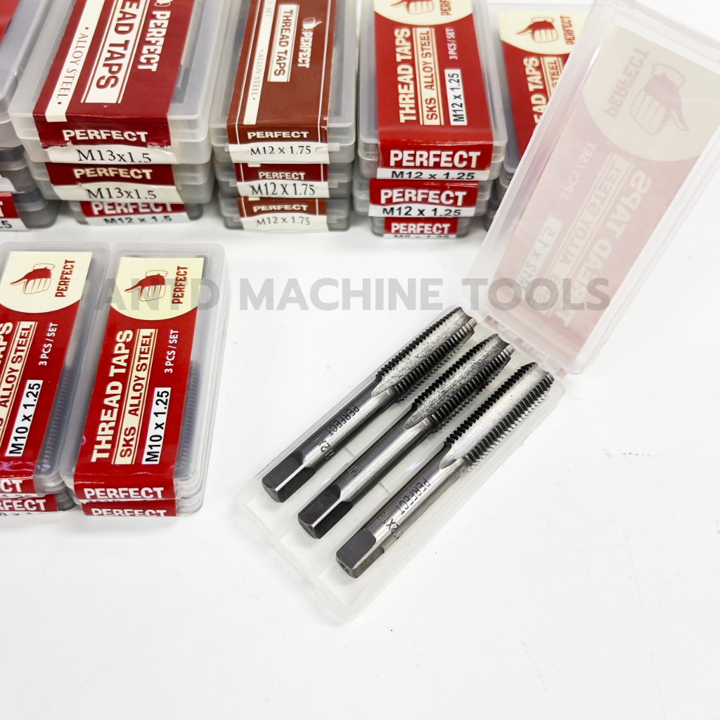 PERFECT ต๊าปตัวผู้ 3 ตัวชุด HAND TAPS  ขนาด M2-M14 มีให้เลือกหลายขนาด สินค้าคุณภาพ