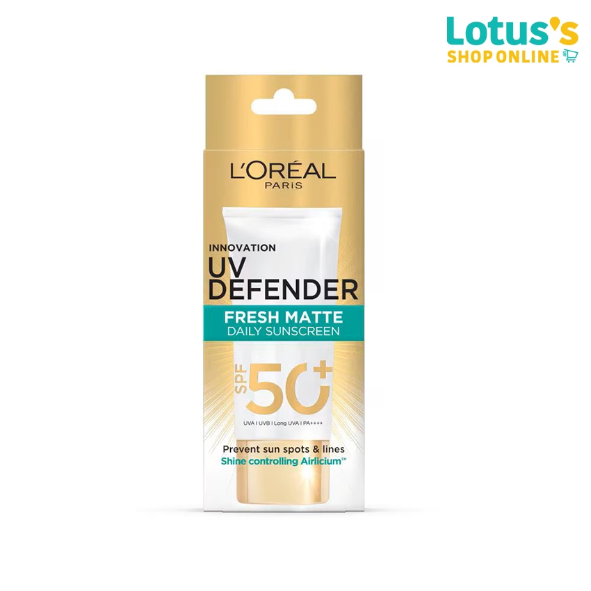 ลอรีอัล ปารีส ยูวี ดีเฟนเดอร์ แมทท์แอนด์เฟรช 50 มล. L'OREAL PARIS UV DEFENDER MATTE&FRESH 50 ML.