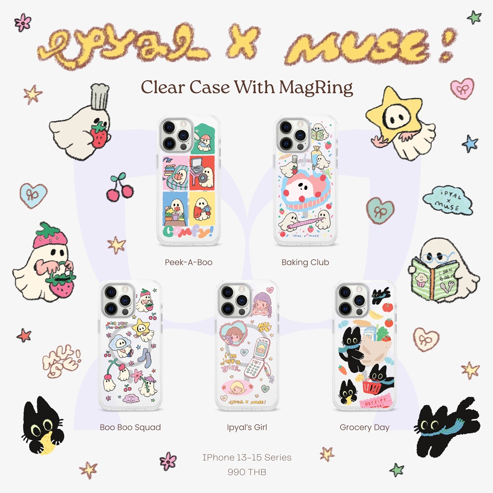 (13-15 Series) Clear Case With MagRing MUSE x I Peach You A Lot
