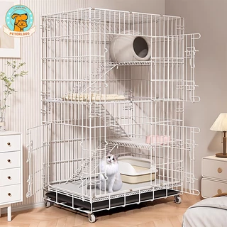 🐈Petorldog กรงแมวขนาดใหญ่ กรงเเมว4ชั้น พับได้ กรงสัตว์เลี้ยง สี่ชั้นขนาดใหญ่ คอนโดแมว กรงแมวคอนโด