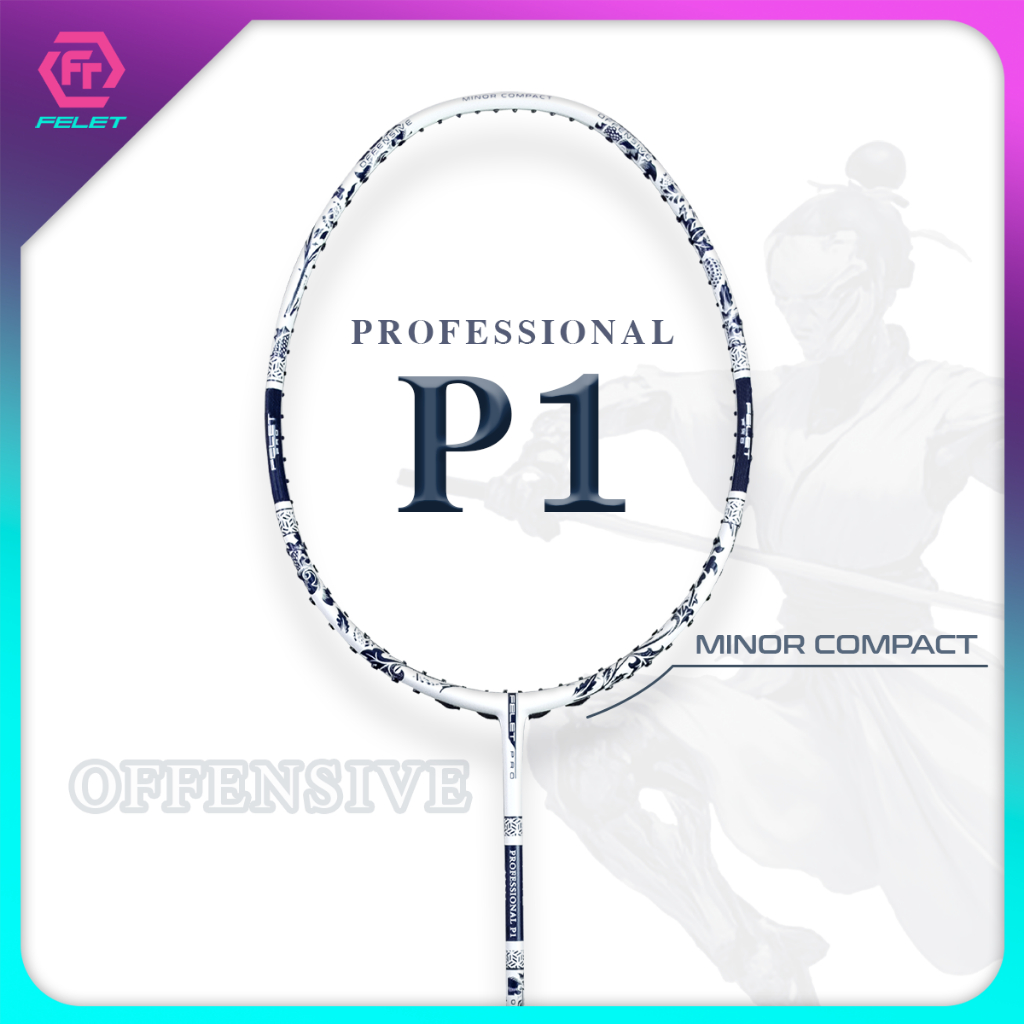 ไม้แบดมินตัน FELETรุ่น PROFESSIONAL P1 แถมเอ็น + กริป คละสี + ซองผ้าพรีเมียม