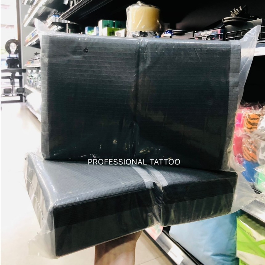 Professional Tattoo Disposable Tattoo Table Covers ผ้าปูรองโต๊ะกันเปื้อนสีดำ 60 ชิ้น waterproof pad tattoo สีดำ