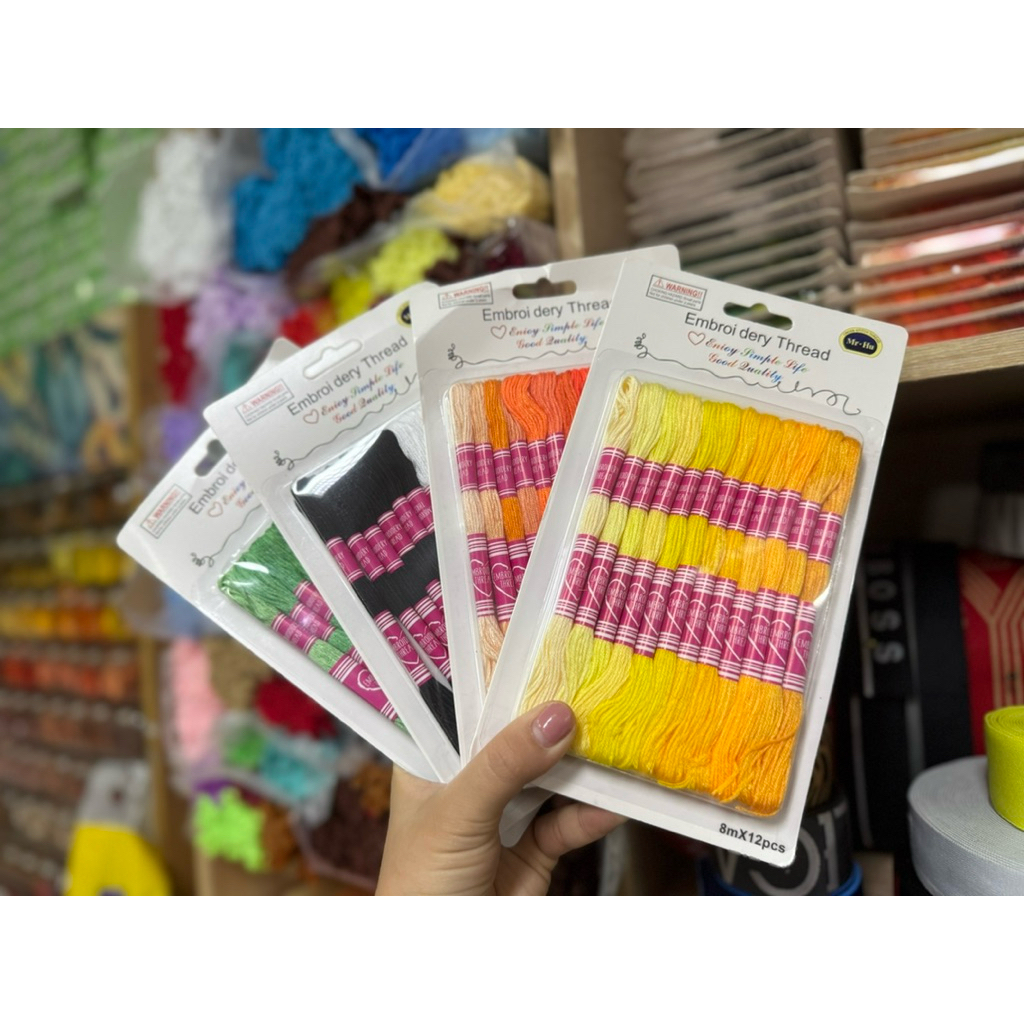 ด้ายปักผ้า ไหมปักผ้า เบอร์25 จัดเซ็ทโทนสี พร้อมส่ง(12ชิ้น/แพ็ค)
