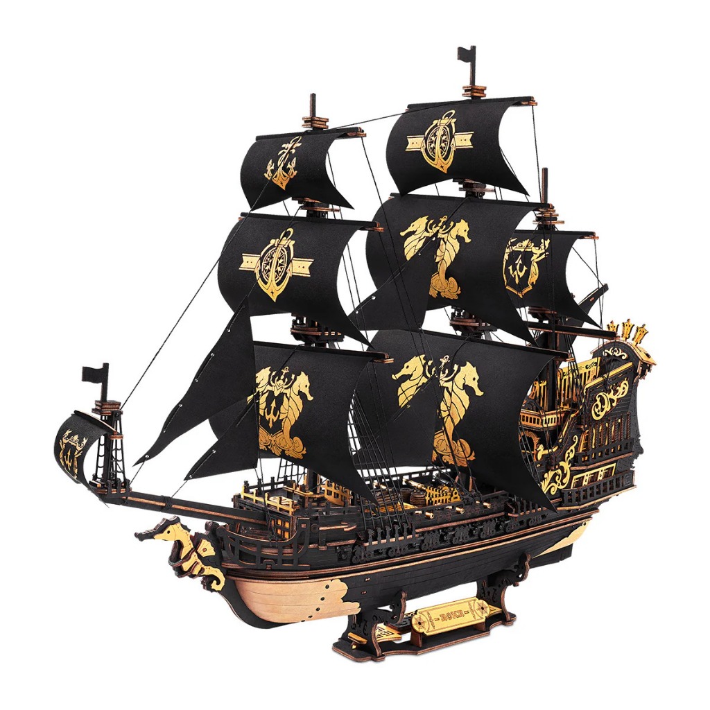 ROKR 3D Wooden Puzzle - MCB02 The Seahorse Barque โมเดลเรือ | ของแต่งบ้าน ของเล่นศิลปะ DIY