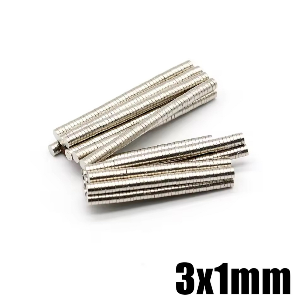 แม่เหล็กทรงกลมแบน ขนาด 3x1mm แม่เหล็กแรงสูง นีโอไดเมียม วงกลม Magnet Neodymium แม่เหล็ก