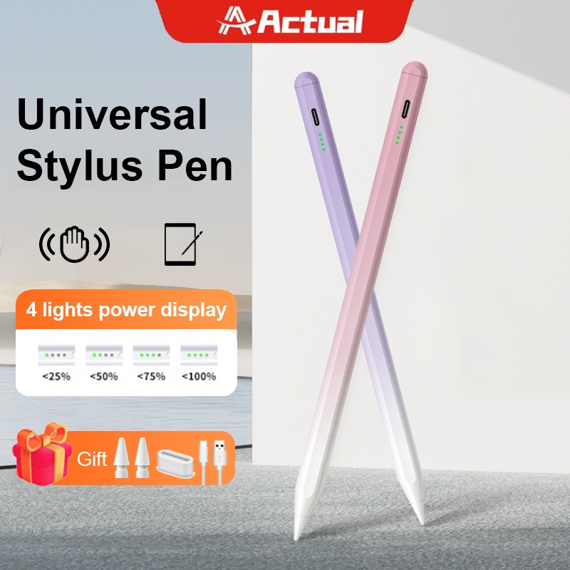 Actual ปากกา Capacitive ไฟ4ระดับ แบบแอคทีฟ Universal iPhone Stylus เหมาะสําหรับ ipad Android โทรศัพท ์ แท ็ บเล ็