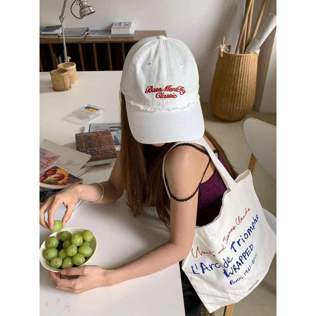 พร้อมส่งจากไทย หมวกเบสบอลสำหรับสาวๆ   ลูกไม้สไตล์เกาหลี หมวกแก็ป