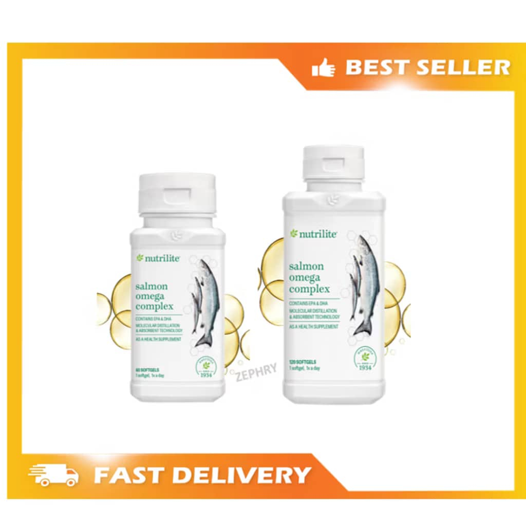 นิวทริไลท์ แซลมอน บรรจุ 60/120  เม็ด Nutrilite Salmon Omega Complex 60/120Softgels