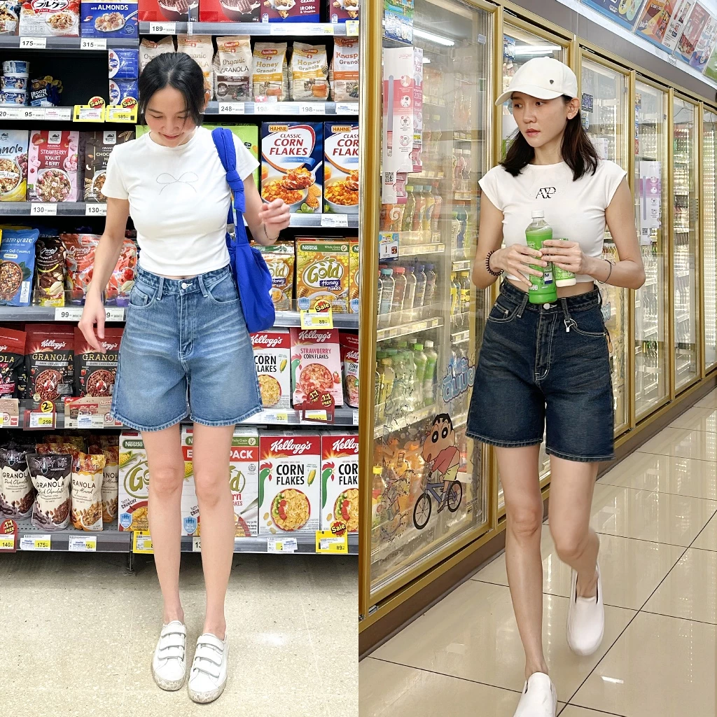 กางเกงขาสั้นเอวสูง รุ่น Bestie Short Jeans