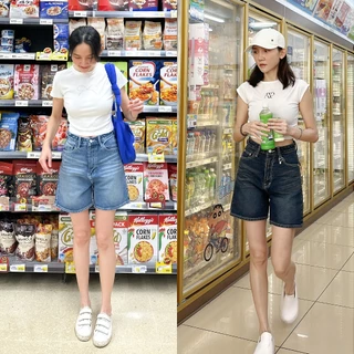 กางเกงขาสั้นเอวสูง รุ่น Bestie Short Jeans