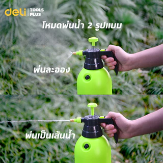 Deli เครื่องพ่นน้ำแบบแรงดัน สเปรย์ฉีดน้ำ หมุนได้ 360 องศา จุน้ำ 1/2/3ลิตร ถังหนา ทนทาน Pump Sprayer