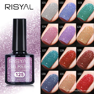 สีทาเล็บเจล สีแฟลช กากเพชร RISYAL 7.3ml สีทาเล็บ ต้องอบ ano_beauty