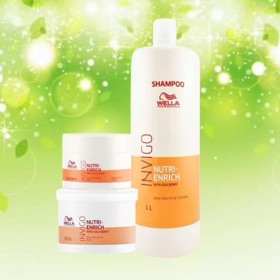 WELLA NUTRI ENRICH 150 500 1000 ML. แชมพู ทรีทเม้น ซ่อมแซมผมแห้งกร้าน ถูกทำร้ายพร้อมมอบความชุ่มชื้นอ