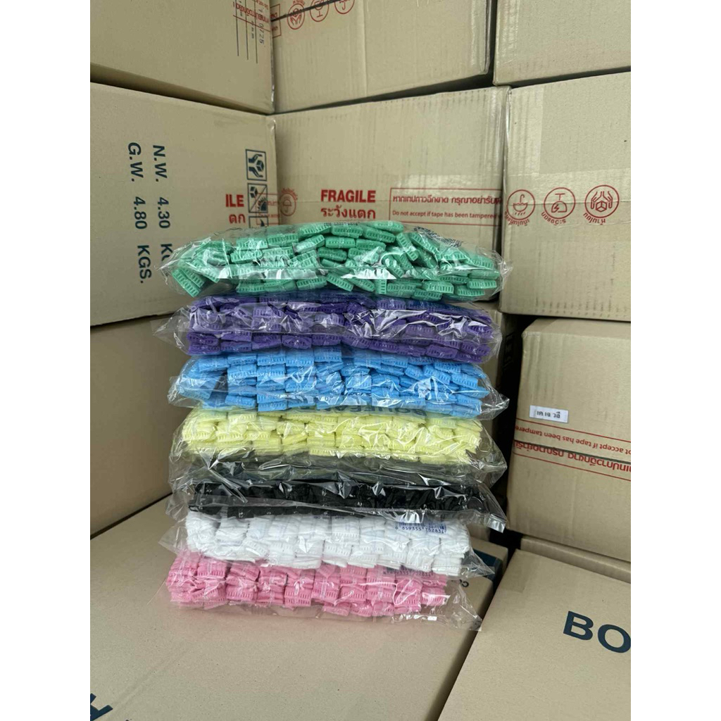 หมวกคลุมผมตัวหนอนใยสังเคราะห์ ยกลัง 20 แพค ผลิตที่ไทย แบรนด์ Biosafe (1000ชิ้น) มีครบ 7 สี พร้อมส่ง