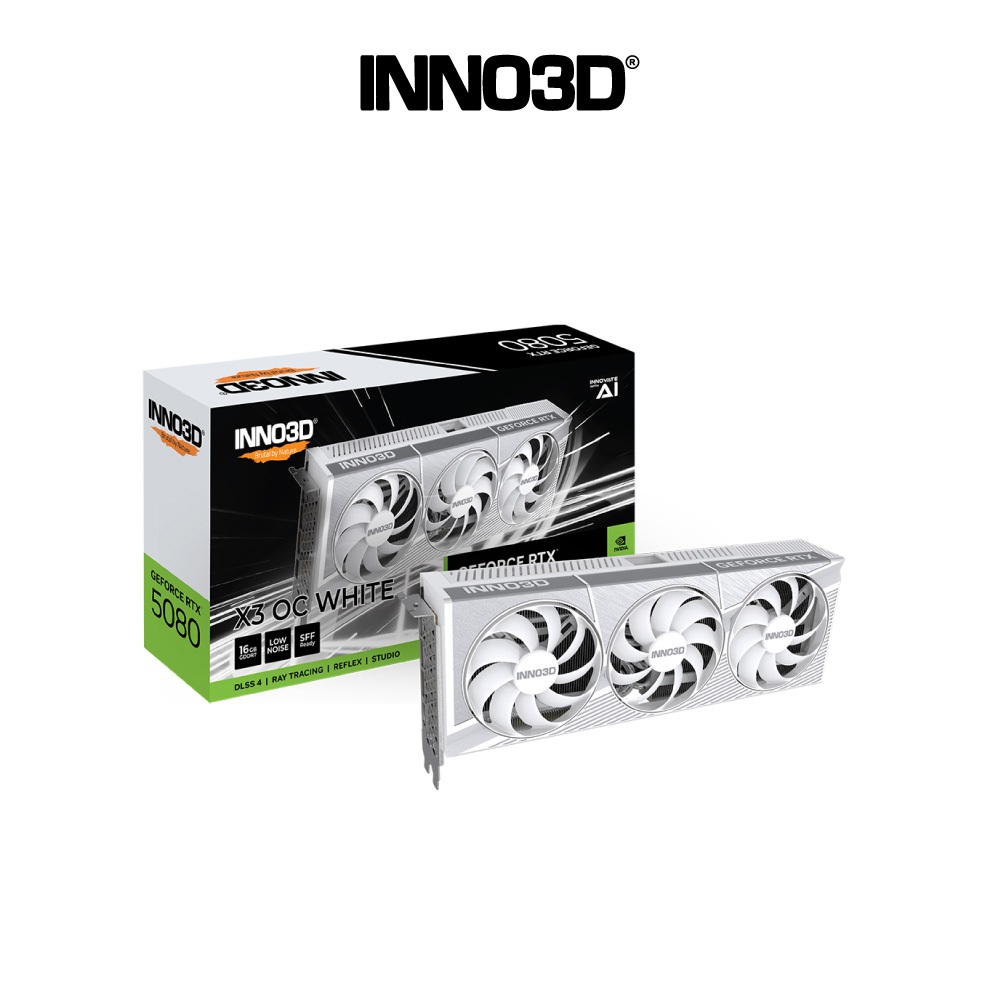 VGA (การ์ดแสดงผล) INNO3D GEFORCE RTX 5080 X3 OC WHITE - 16GB GDDR7