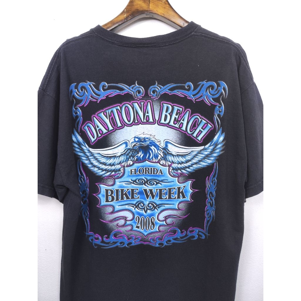 เสื้อยืด มือสอง ลายสวย BIKE WEEK ตอกปี 2008 อก 44 ยาว 28 #329