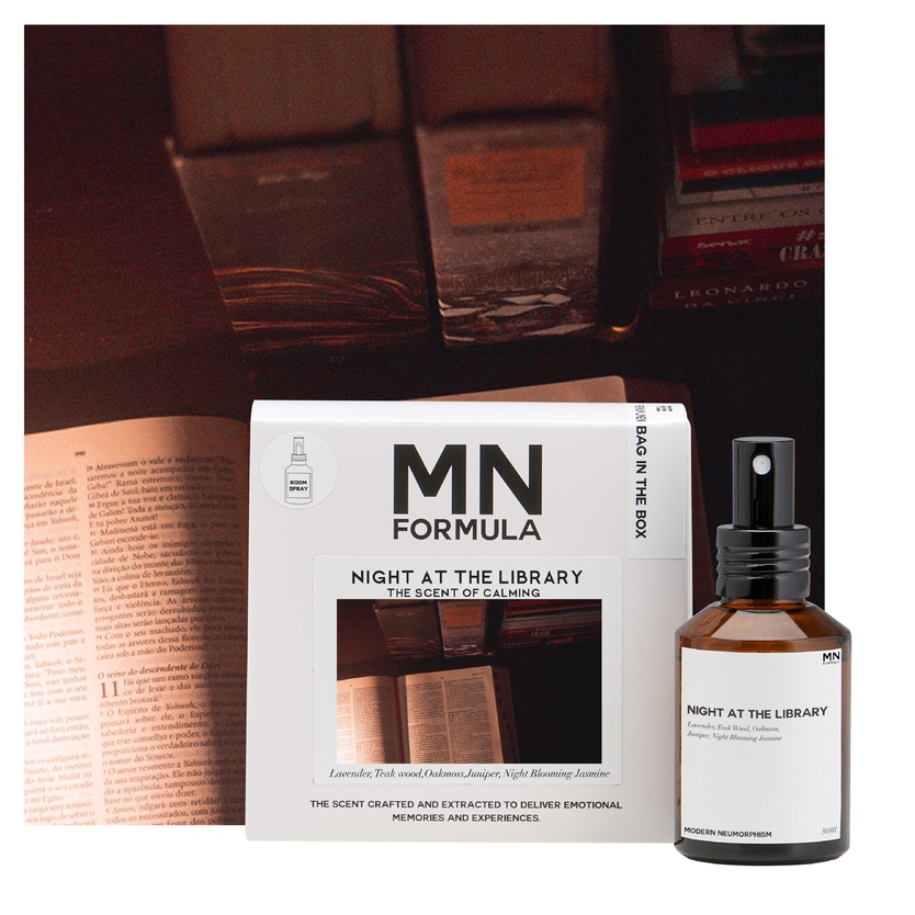 MN FORMULA Room Spray กลิ่น Night at the Library สเปรย์หอมกระจายกลิ่น สเปรย์หอมปรับอากาศ กลิ่นห้องสมุดค่ำคืนช่วยสมาธิ - รูปที่ 2