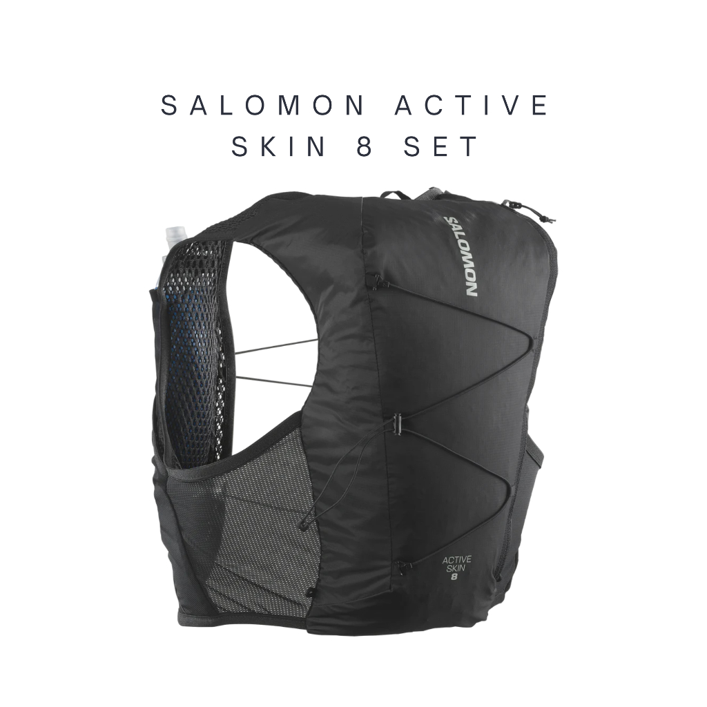 [พร้อมส่ง] SALOMON ACTIVE SKIN 8 SET BLACK / METAL LC2177800 เป้น้ำวิ่งเทรล