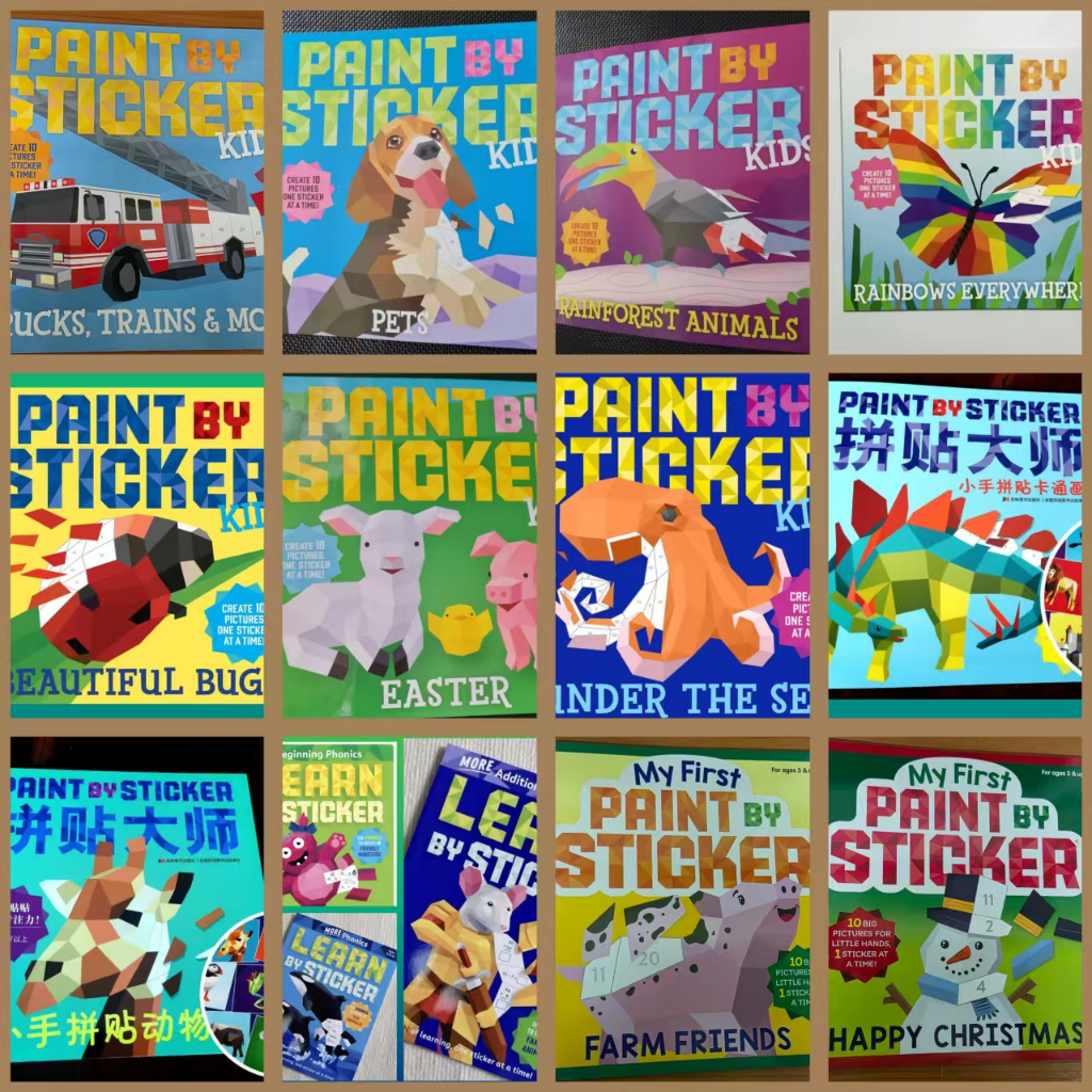 SALE‼️ Paint by Sticker KIDS ‼️  LEARN by Sticker Phonics and Math สมุดสติ๊กเกอร์