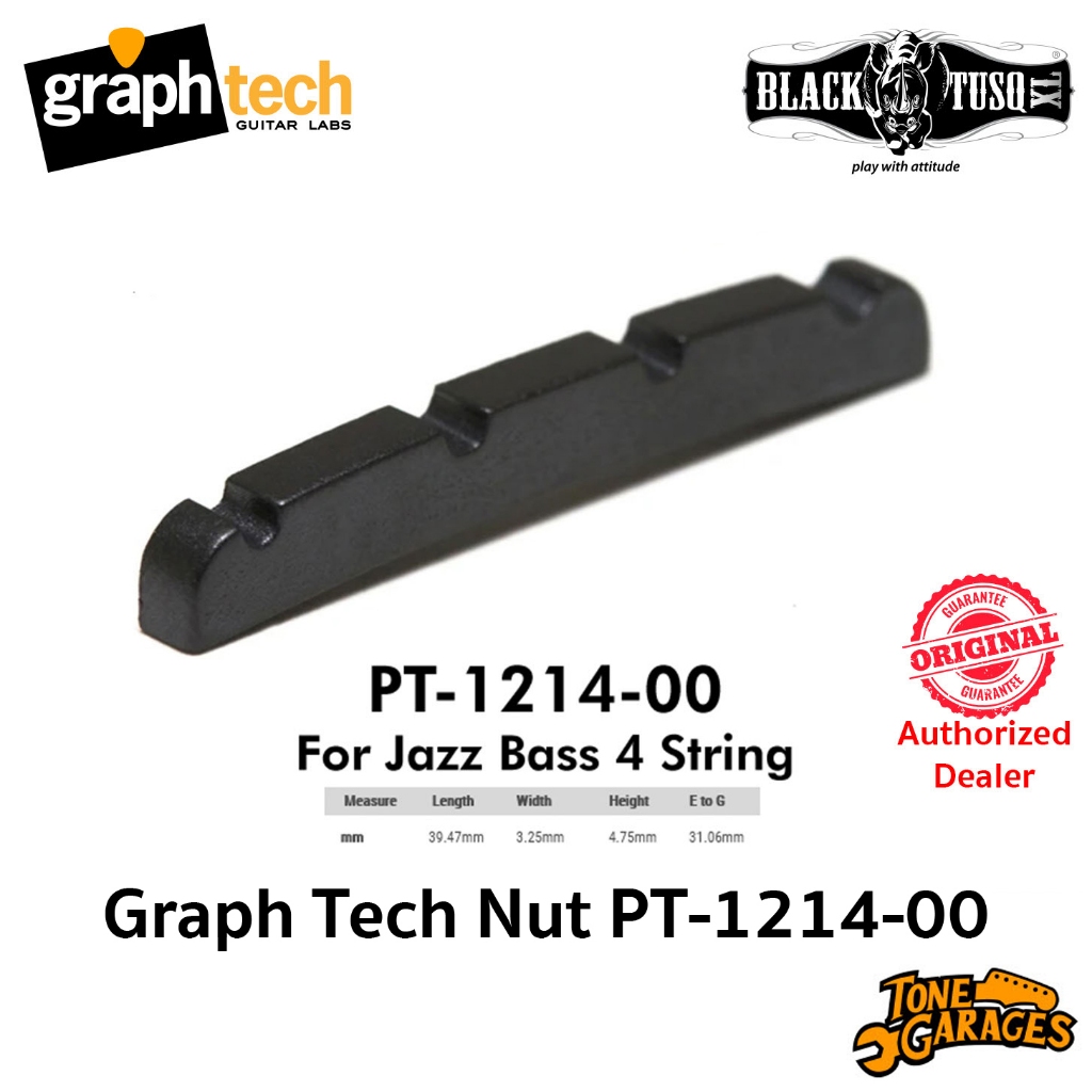 Graph Tech Black TUSQ XL Jazz Bass 4-String Nut Curved Bottom 39.47mm PT-1214-00 นัทเบส 4 สาย