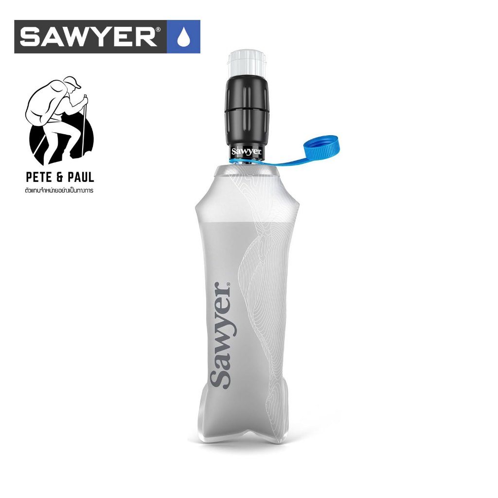 เครื่องกรองน้ำ พกพา สำหรับเดินป่า เดินทาง Sawyer SP301 Micro Squeeze พร้อมถุง Cnoc 750 ml