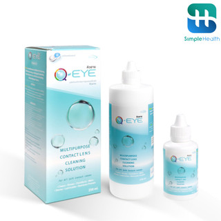 Simple health TH น้ำยาแช่คอนแทคเลนส์ น้ำยาล้างคอนแทคเลนส์ Qeye ชำระล้างและฆ่าเชื่อโรค คราบมัน 30 - 500ml.