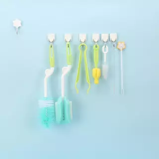 ชุดแปรงล้างขวดนม 5 ชิ้น แปรงล้างขวดแบบหมุนได้ แปรงฟองน้ำ