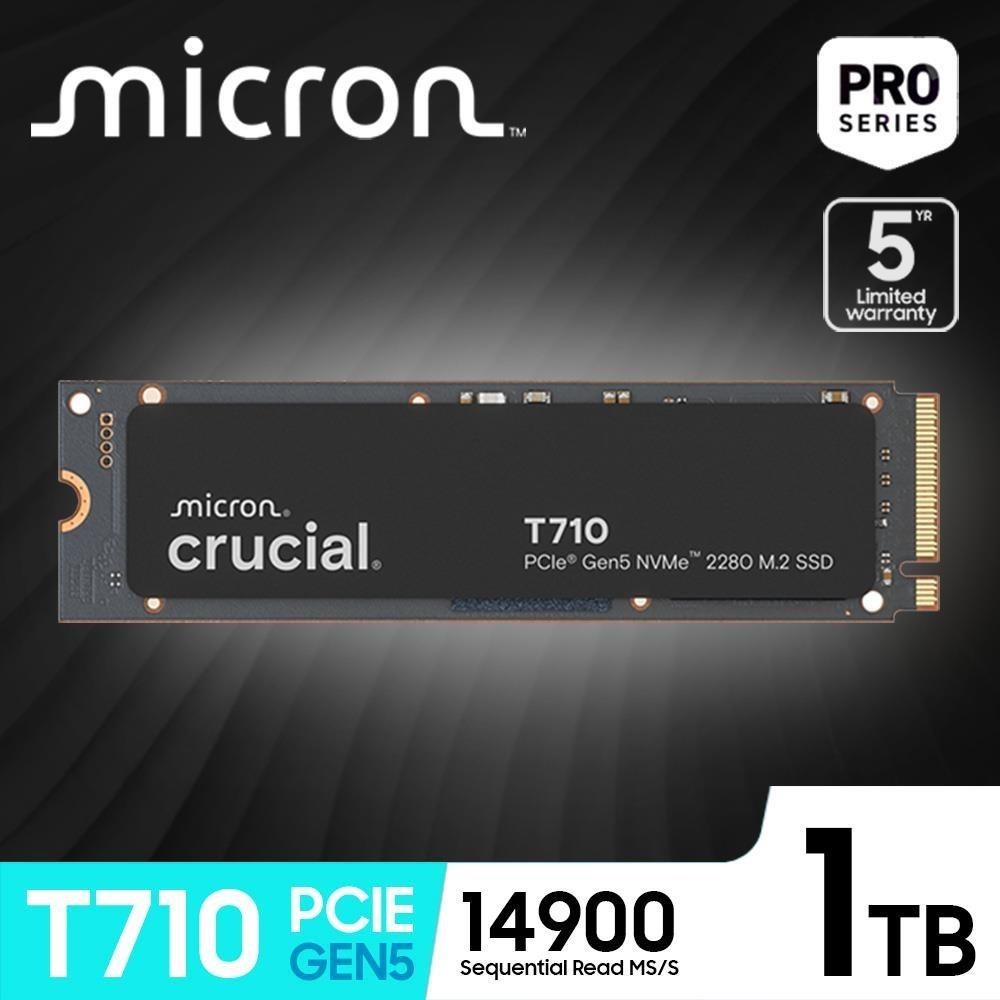 Crucial 1TB T710 PCIe Gen 5 NVMe M.2 SSD