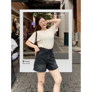 กางเกงยีนส์ขาสั้น ผ้าไม่ยืด เอวสูง งานใส่เล่นใส่สบายมากๆจ้า