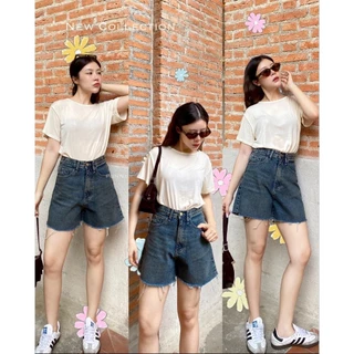 กางเกงยีนส์ขาสั้น ผ้าไม่ยืด เอวสูง งานใส่เล่นใส่สบายมากๆจ้า