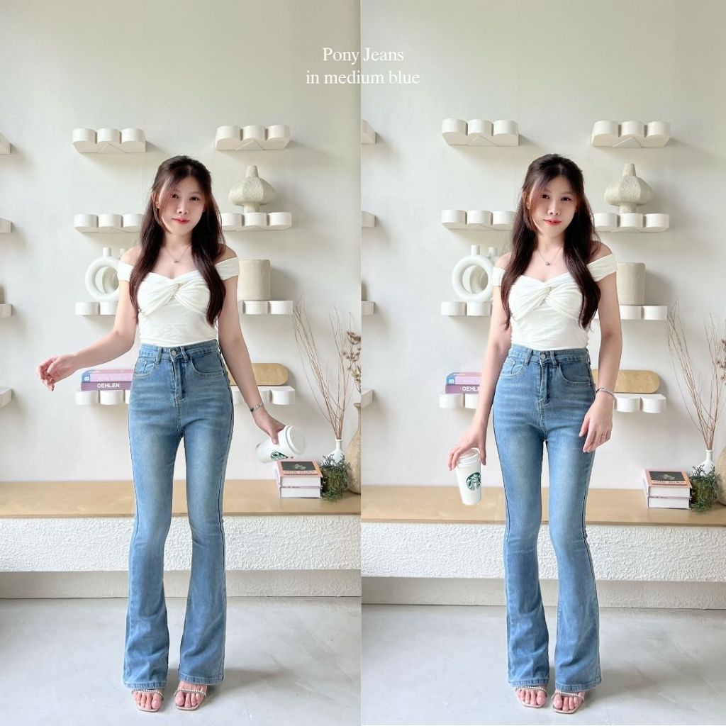 Beberlin กางเกงยีนส์ขาม้า ผ้ายืด ปลายขากำลังสวยพอดี รุ่น Pony jeans / No : 1004 - รูปที่ 7