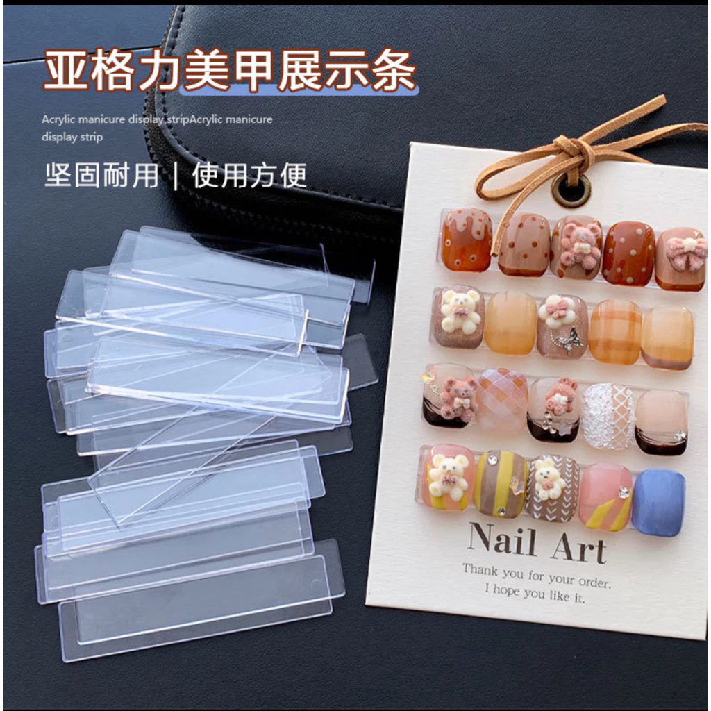 (50ชิ้น)แผ่นอะคิลิกใช้ติดเล็บปลอม โชว์เล็บติดเล็บ ไม่มีกาวในตัว ต้องติดกาวเอง