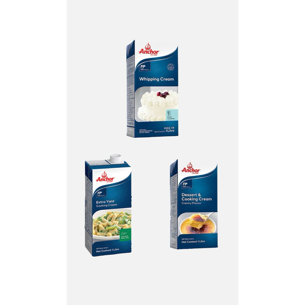 Anchor Whipping Cream&Cooking Cream 1L แองเคอร์ 1ลิตร มี3สูตร