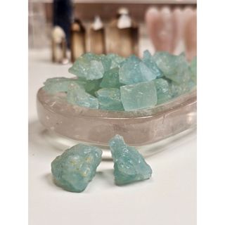 หินอความารีน (Aquamarine)  หินมงคล หินนำโชค ก้อนเล็ก 1 ซองบร…