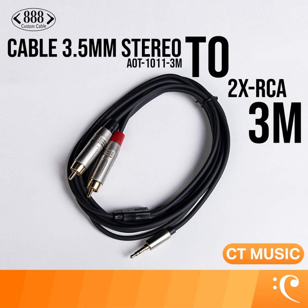 888 Cable Standard 3.5mm Stereo to 2xRCA 3M (AOT-1011-3M)