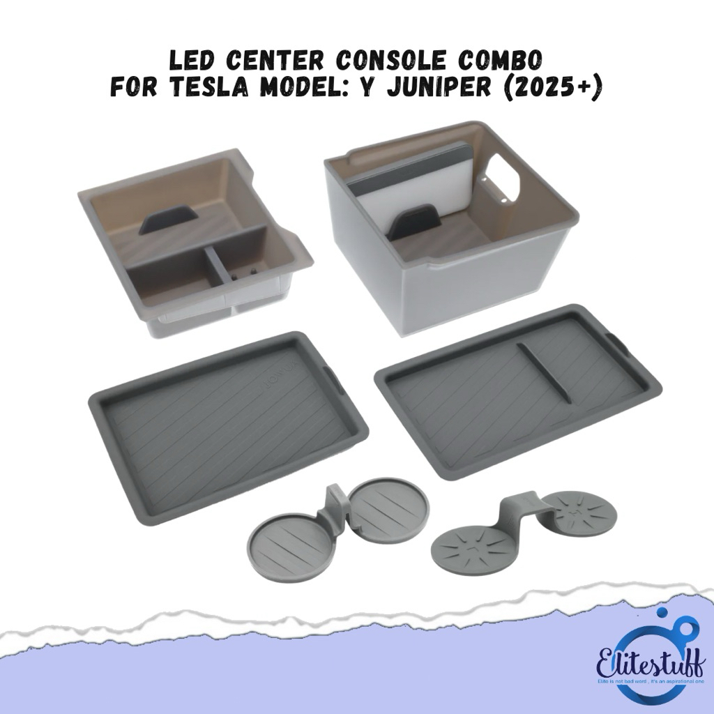 Jowua LED Center Console Combo for Tesla Model: Y Juniper (2025+) - ชุดอุปกรณ์จัดระเบียบคอนโซลกลาง