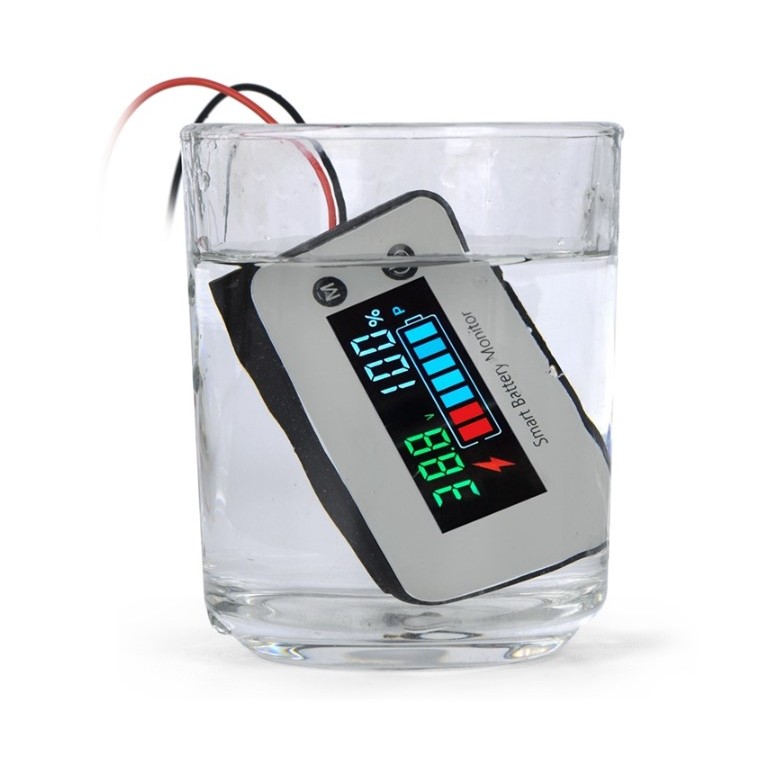 Battery capacity voltage meter รุ่น Smart Battery Monitor  จอแสดงแรงดันไฟฟ้า แสดงความจุแบตเตอรี่  7-