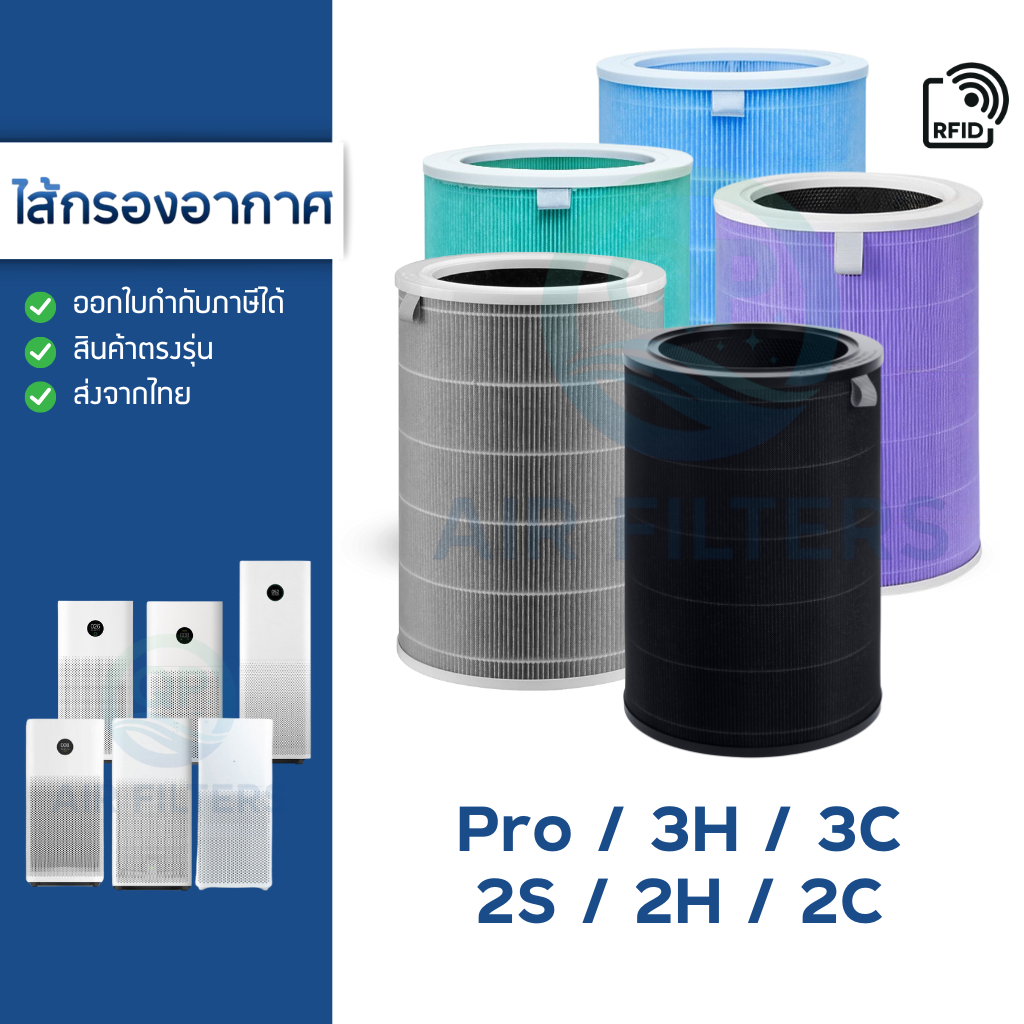 ไส้กรองอากาศ Xiaomi Pro / 3H / 3C / 2S / 2H / 2C (มี RFID) HEPA H13 เครื่องฟอกอากาศ MI Air Purifier