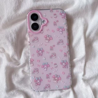 การ์ตูนคิตตี้แมวเมโลดี้โบว์น่ารักกราฟิติ เคส IPhone 11 15 13 14 16 12 Pro Max 7Plus 8 X XR 6 15 16 14 Plus XS Max SE