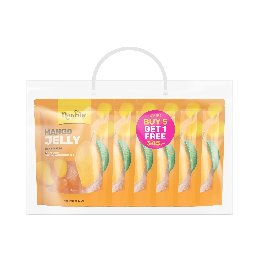 ทองอำไพ เยลลี่มะม่วง (รูปมะม่วง) 100 กรัม แพ็ค 6 THONG AMPAI MANGO JELLY (MANGO) 100G - 6pack