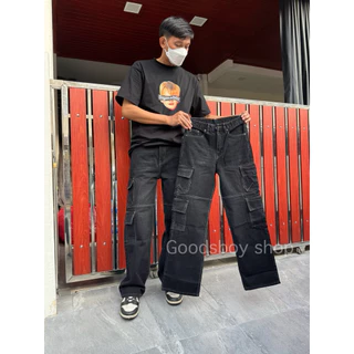 กางเกงยีนส์คาร์โก้กระบอกใหญ่ “งาน8กระเป๋าใหม่ล่าสุด”