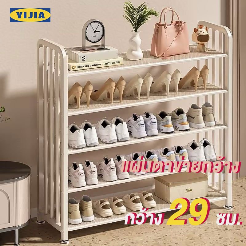 YIJIAวางรองเท้า 3-7ชั้น ระบายอากาศ ปรับความสูงได้ตามขนาดรองเท้า ประหยัดพื้นที่ ชั้นวางตาข่ายกว้าง